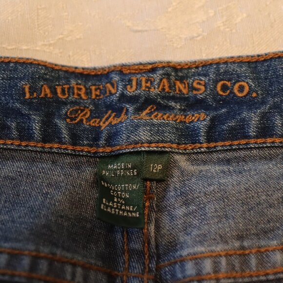 Lauren Jeans Co. Ralph Lauren Denim Blue 5 Pocket Zip Fly Jeans Size 12 petite - Picture 2 of 16